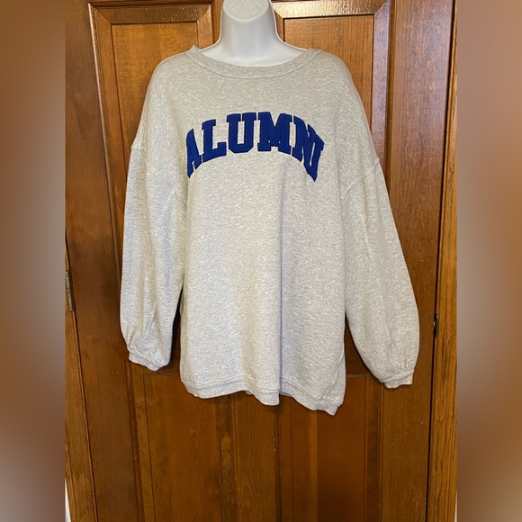 Aero Alumni Gray Crewneck Sweatshirt Oversized Size Medium Athleisure - Picture 4 of 13
